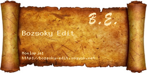 Bozsoky Edit névjegykártya